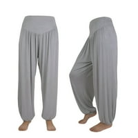 Yubnlvae hlače za žene, ženske elastične labave ležerne pamučne meke joge sportske plesne harem hlače