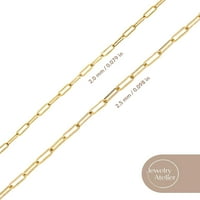 Zlatna ogrlica od lanaca - 14K Čvrsti žuto zlato ispunjene kopča za papir za žene i muškarce sa različitim