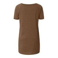 Žene labavi fit Thirts kratki rukav ljetni vrhovi Ležerne prilike Tunnic T majice V izrez TUNIC BLUSE