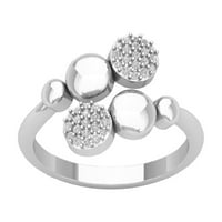 Araiya 10k bijeli zlatni dijamantni obilazni prsten, veličina 6.5