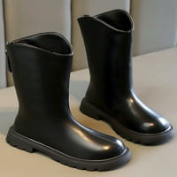 Daeful Girls Riding Boot Fashion Mid Calf čizme patentni zatvarač zimskih cipela Neklizajuća udobna haljina crna 11.5c