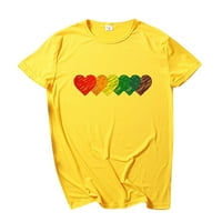 Gotyou Proljetni vrhovi Žene Pride Rainbow Flag Tors Tunic Pulover kratki rukav majica MAJICA Žuta s