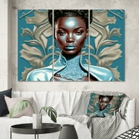 Art DesimanArt Prekrasan retro afrički američki model II African američki platneni zidni umjetnički