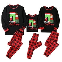 Yilvust Božićne pidžame Podudaranje porodice PJ postavio je dugih rukava i pletene hlače za spavanje