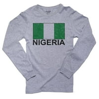 Nigerija zastava - posebna vintage izdanje muške majice dugih rukava
