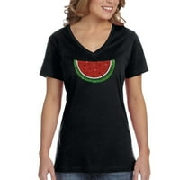 Xtrafly Odjeća ženska lubenica voće za odmor blistaju poklon slatka sekficana majica Vneck majica