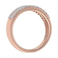Carat baguette i okrugli oblik dijamantski vjenčani prsten za vjenčanje u 10k ružičasto zlato