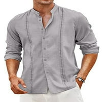 NOILLA muške majice stoji ovratnik na vrhu dužnice dolje tunika majica Men Comfy bluza dugih rukava
