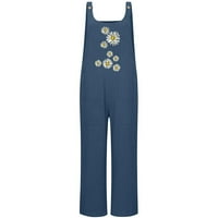 Haljine za žene Himeway Žene Ležerne prilike Labavi kombinent Print Modni plažni stil džepa, plavi xl