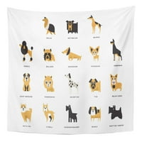 Zbirka Različiti psi rađaju znakove i slova na zid vješanja tapiserija Home Decor za dnevnu sobu spavaća