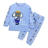 Toddler Baby Girl Jesen Zimske odjeće Djevojke Dječji dječaci Mekani pidžami crtani otisci dugih rukava