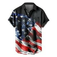 CLLIOS 4. Havajske košulje Muška čišćenje Patriotska američka zastava Štampanje tinele lagane tipke