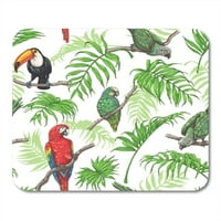 Tropske ptice i palme za jarke na živopisnim papagajima Toucan MousePad Mouse Pad Mouse Mat