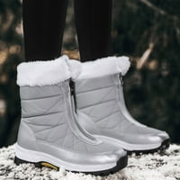 Modne žene zimske vode otporne na ravni zatvarač drži tople snježne čizme udobne srednje čizme cipele