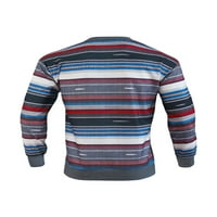 Capreze Muški skakač Top dugih rukava Dukserica Striped majica Ugodno pulover pletiva TEE Style E XL