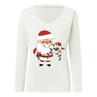 Luiyenes Božićne majice za žene zimski vrhovi casual vrhovi casual bluza Zimske košulje Tunic TOP V