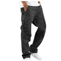 Muške bejzbol hlače ravno čvrste boje Cargos hlače muškarci multi džepovi opuštene fit casual pantalone