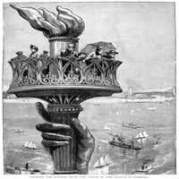 Kip slobode: baklja. Nwood graviranje, američki, krajem 19. veka. Poster Print by
