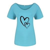 AWDENIO Plus Veličina Žene Izbori za ljetni ženski povremeni modni labavi V-izrez majica Štampani vrhovi