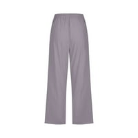 Teretne pantalone za žene trendy gumb široka noga sa džepovima lagana visoka struka podesiva kravata