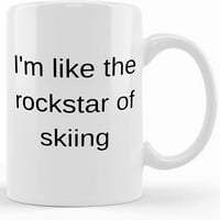 Skijanje Čaj za kavu za skijaše, keramičke novitetne kafe šalice 11oz, 15oz Šalica, čaj za čaj, poklon