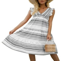 Capreze sunčana haljina za žene Ljetna haljina za odmor Havajska haljina na plaži Stripe haljina za