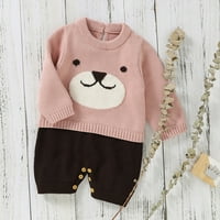 GUBOTARE BOYS 'pulover džemper crtani medvjed pleteni džemper za bebe Tumpsin Romper Cotton Outfits,