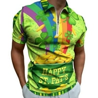 Polo majica za muškarce Muške St Patricks Dan 3D digitalni tisak rever sa zatvaračem Kratka rukava