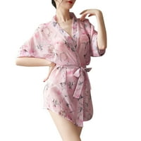 Nighthowns za žene Žene Donje rublje Robe Čim Kimono Bathrobes Nighthowns Mini V izrez Nighty Sleepwear