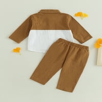 Baby Boy Fall odijelo dugih rukava Kontrast Kontrast košulja + hlače postavljaju odjeću za mališana
