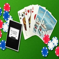 Lake Tahoe, Kalifornija, Retro Skijalište, Press Lantern Press, Premium Igranje kartice, Paluba s jokerima,