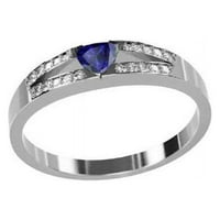 Harry Chad Enterprises CT Diamond Trillion Sapphire Nakit Splitski prsten za angažman, veličina 6.5