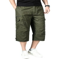 Voguele muškarci pantalone srednje struk dno elastične hlače Sportski salon Ležerne prilike Zelena XL