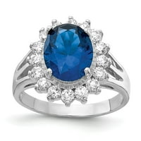 CHERYL STERLING srebrna Rhod-la u laboratoriji stvorila je DK plavu veličinu prstena: 8; za odrasle