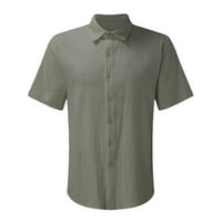 Muns posteljina majica sputa niz majica kratkih rukava Top pamučni tasteri SportcaSual košulja
