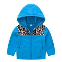 Jakna s kapuljačom za djevojke Djevojke Toddler Boys Winter Dugi rukav Modni Leopard Ispiši debeli topljivi