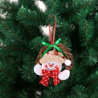 Aoksee božićni ukrasi kreativni stari snjegović mini rattan krug novog malog ukrasa za lutke vijenac