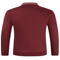 Glookwis plaid polo majica za muškarce dugih rukava zimski osnovni vrhovi bluza pulover