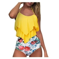 Kulišta Yubnlvae za ženski visoko kontrastni gradijent Split bikini set kupaći kostim - žuti m