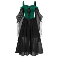 Gothic Punk haljina za žene Butterfly rukava Maxi haljina hladna ramena Steampunk korzet haljina Goth