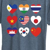 Instant poruka - AAPI Heart Flags - Ženska grafička majica kratkih rukava