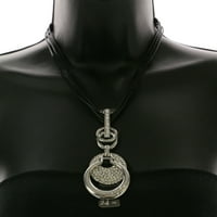 Mi Amore Podesiva ogrlica-naušnica-set srebrni ton crna