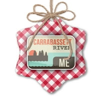 Božićni ukras USA Rivers Carrabassett River - Maine Red Plaid Neonblond