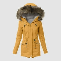 Žene dnevno plus veličina kaput rever ovratnik dugih rukava Vintage zgušnjava kaput jakna topla kapuljača
