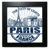 Pariz Francuska Zastava Eiffel Tower Architecture Crna Square Frame Slika Wall Stollop