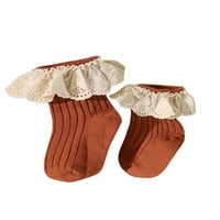 Musuos Baby Girl Socks čipke Frilly Socks rebraste čarape Srednja dužina ruffle čarape