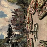Knjiga English Gardens 1906, Holandski vrt, Holland House Poster Print Katharine Montagu Wyatt