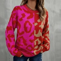 Ženski dugi rukav V rebarsko rebrasto dugme pleteni džemper čvrsta boja labav kardigan džemper Jumper