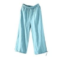 Uorcsa Duks Početna Nova elastična struka Street Trend pune dužine Žene hlače svijetlo plava veličina
