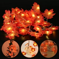 Krajnje zahvalnosti Osvetljeni jesen Garland, javorovo lišće String Lights Akumulator 9. FT LED padajuća